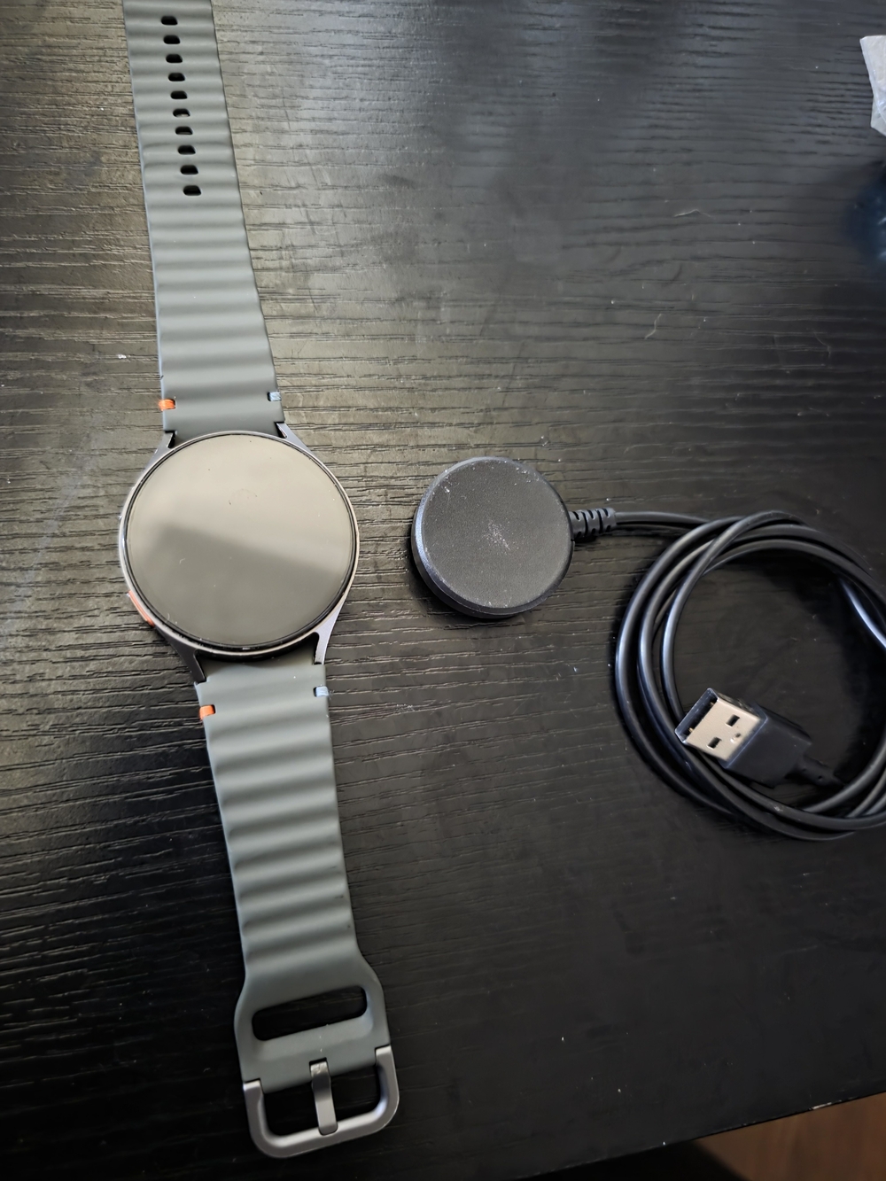 Gray Silicone Smartwatch with Magnetic Charger